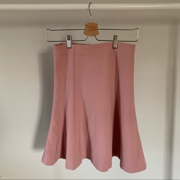 Ann Taylor Twill Flounce pink skirt - Picture 3 of 4